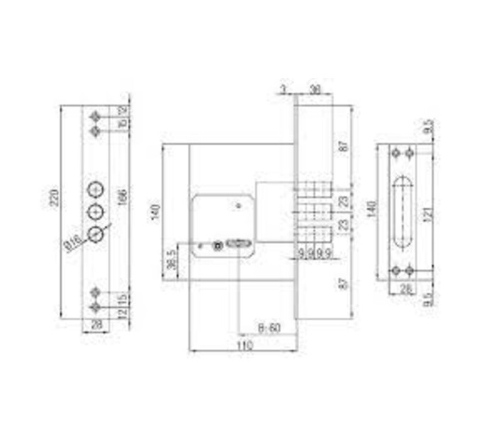 Замок для входной двери Mottura Art. DP25170000 3 - ригеля
