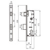 Корпус узкопрофильного замка BRUNO 153 16-25 мц85 хром