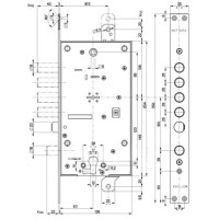 Mottura Art. 547878B00CS3Z MATIC Замок 4 ригеля с защелкой и вспомогательным замком под евроцилиндр 5кл + 2 монтажных ключа (60mm) (без накладок)