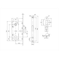 Comit 81695 Механизм замка белый мц 85мм (Ответная планка с отбойником)