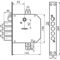 Mottura Art. 89723S5000 Замок 4-риг, 5 кл