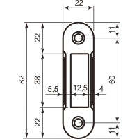 AGB Art. B014029612 Ответная планка Polaris Easy-Fix ​​1,2мм ант латунь