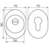 Комплект броненакладки Protect 14mm c кольцом овальная CP хром (прошивная)