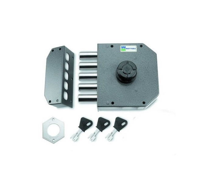Mottura Art. 30601VD50C5 Замок накладной 5-риг с нажимным цилиндром, с ручкой изнутри
