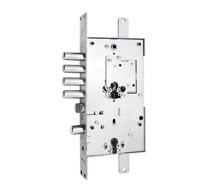 Securemme 2533SCR0328CXX Замок 4-клунь с защелкой левый, защелка сталь (без соответствующей планки)