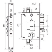 Механизм замка Securemme 2533rcr0328s67