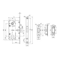 Comit 81700 Механизм замка магнитный хром мц 85мм + Ответная планка
