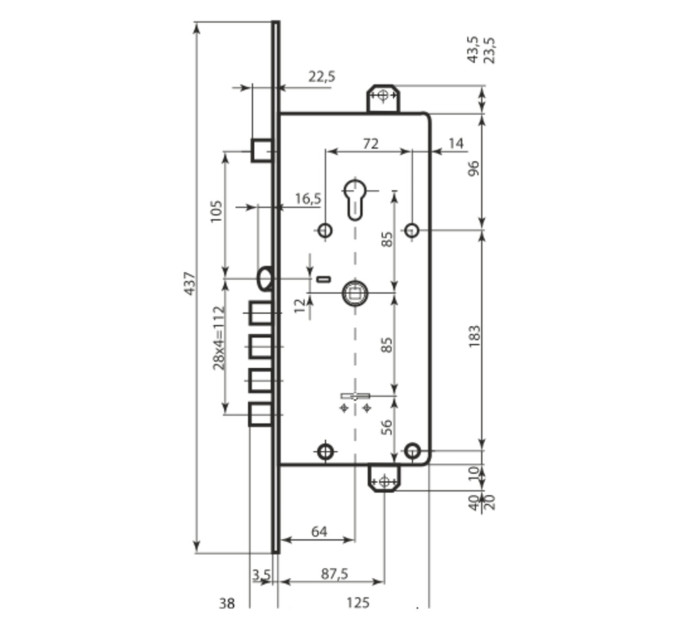 Замок Comit CM-21437 (двухсистемный)