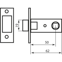 Защелка RDA 252 AB 6-51 ант.латунь