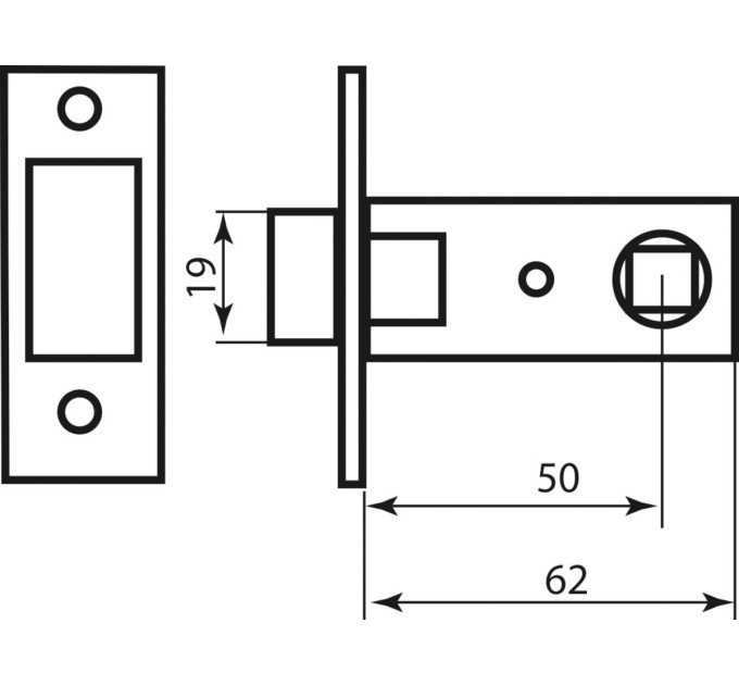 Защелка RDA 252 AB 6-51 ант.латунь