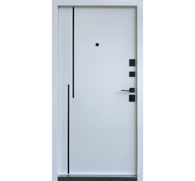 Дверь входная Qdoors Кросс-АК антрацит/белая шагрень