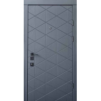 Дверь входная Qdoors Бакарди антрацит / белая эмаль