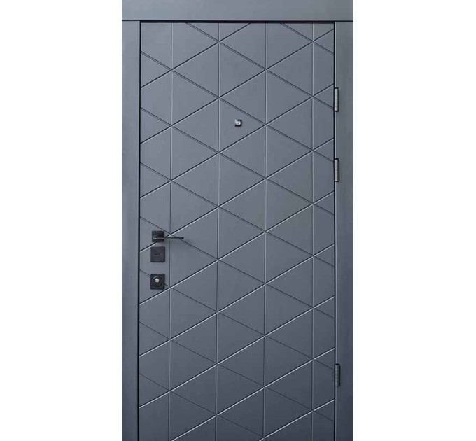 Дверь входная Qdoors Бакарди антрацит / белая эмаль