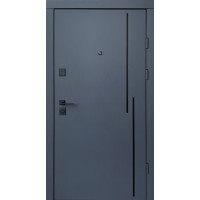Дверь входная Qdoors Кросс-АК антрацит/белая шагрень