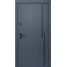 Дверь входная Qdoors Кросс-АК антрацит/белая шагрень