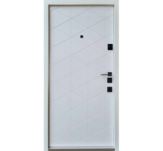 Дверь входная Qdoors Бакарди антрацит / белая эмаль