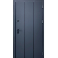 Дверь входная Qdoors Лайт антрацит песок/ гладкая белая шагрень