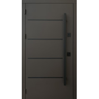Дверь входная Qdoors Горизонт 3К ручка DMD 8019 8019/ дуб темный