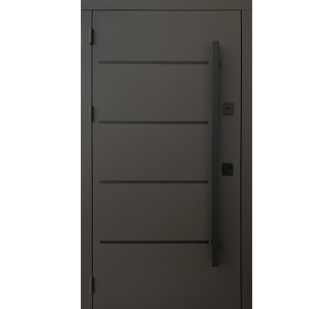 Дверь входная Qdoors Горизонт 3К ручка DMD 8019 8019/ дуб темный