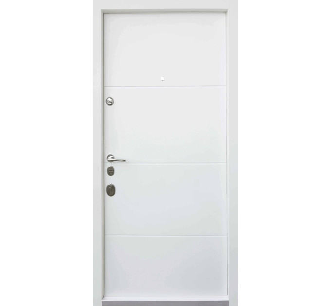 Дверь входная Qdoors Горизонт-Al-W венге горизонт темное/ белое дерево