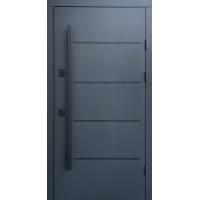 Дверь входная Qdoors Горизонт 3К ручка DMD антрацит песок/ гладкая белая шагрень