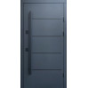Дверь входная Qdoors Горизонт 3К ручка DMD антрацит песок/ гладкая белая шагрень