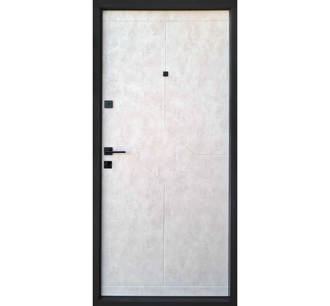 Дверь входная Qdoors Некст мрамор темный/ бетон бежевый