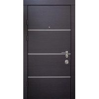 Дверь входная Qdoors Горизонт- АL-В венге горизонт темный