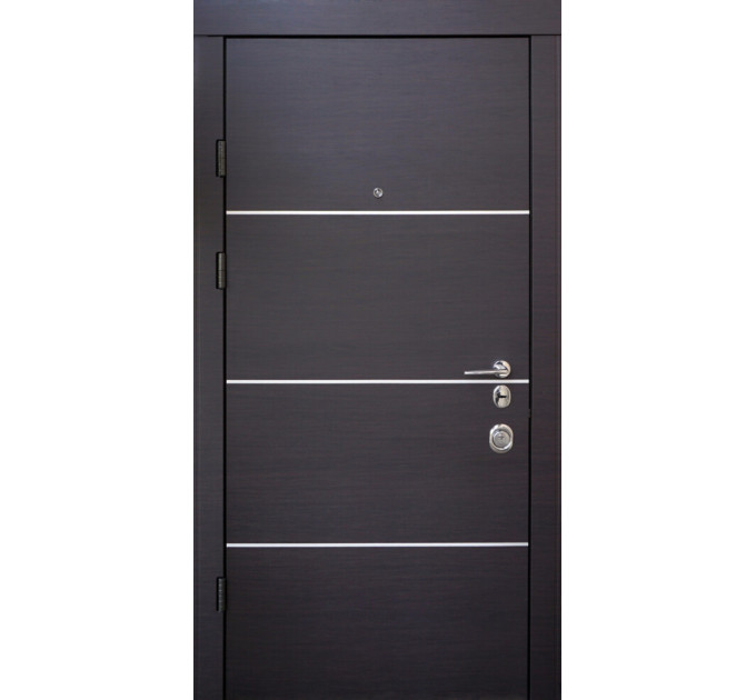 Дверь входная Qdoors Горизонт- АL-В венге горизонт темный
