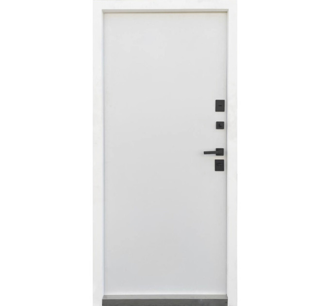 Дверь входная Qdoors Elegant антрацит песок/ гладкая белая шагрень