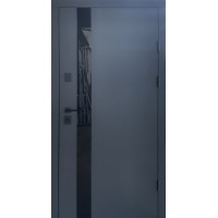Дверь входная Qdoors Elegant антрацит песок/ гладкая белая шагрень