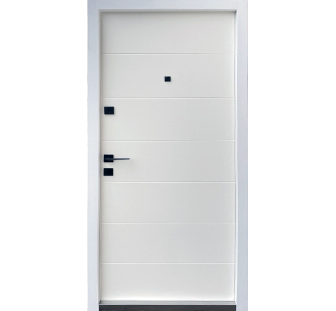 Дверь входная Qdoors Горизонталь new венге темный гор./ белая шагрень
