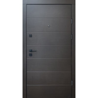 Дверь входная Qdoors Горизонталь new венге темный гор./ белая шагрень