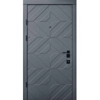 Дверь входная Qdoors Тиффани грифель структура софт/белая эмаль