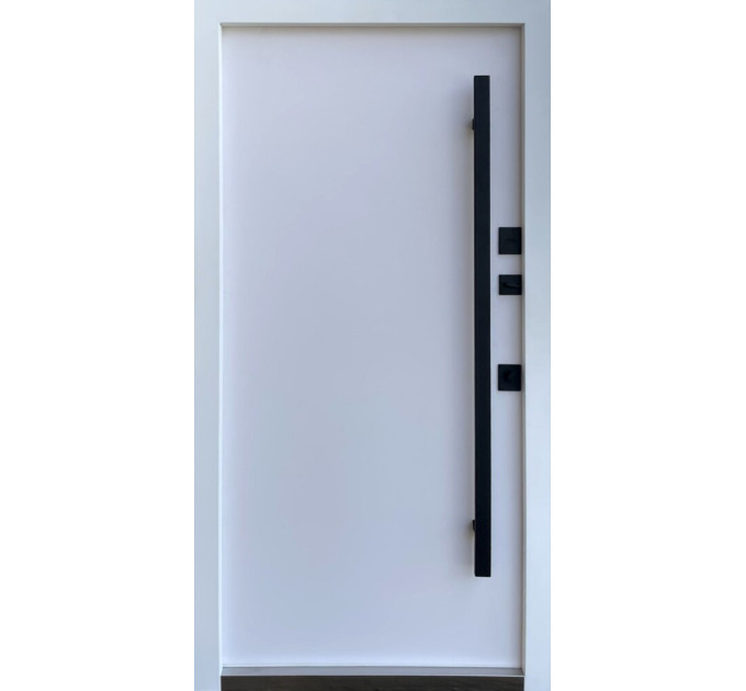 Дверь входная Qdoors Elegant 3К ручка DMD антрацит песок/ гладкая белая шагрень