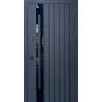 Дверь входная Qdoors Арт 3К ручка DMD антрацит песок/ гладкая белая шагрень