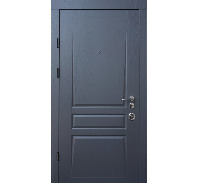 Дверь входная Qdoors Трино дуб графит/белая шагернь