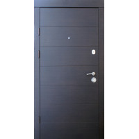 Дверь входная Qdoors Горизонталь венге темный гор./ венге ванильный гор.
