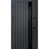 Дверь входная Qdoors Арт 8019-3К ручка DMD ral8019/дуб темный