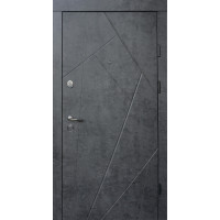 Дверь входная Qdoors Флеш мрамор темный/ бетон бежевый