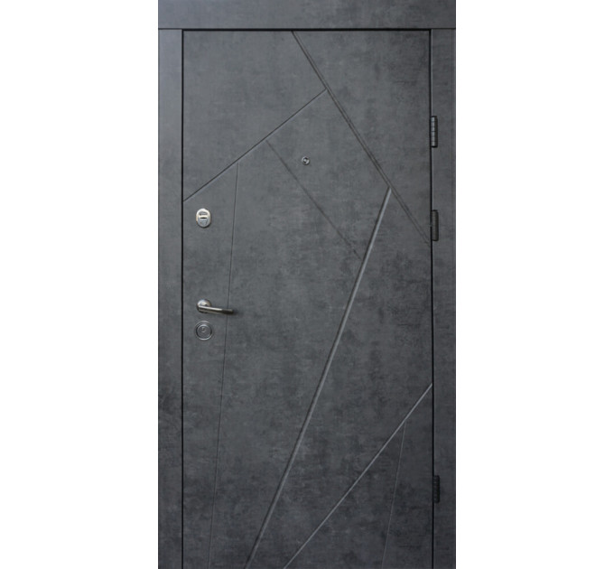 Дверь входная Qdoors Флеш мрамор темный/ бетон бежевый