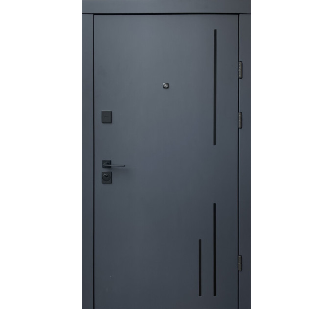 Дверь входная Qdoors Триони- АК антрацит/белая шагрень