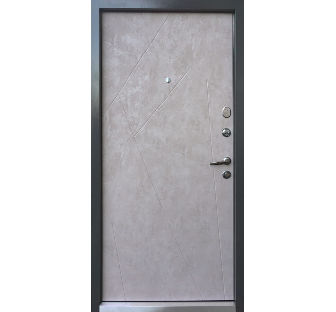 Дверь входная Qdoors Флеш мрамор темный/ бетон бежевый