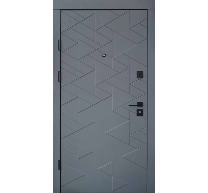 Дверь входная Qdoors Фрост грифель структура софт / белое дерево