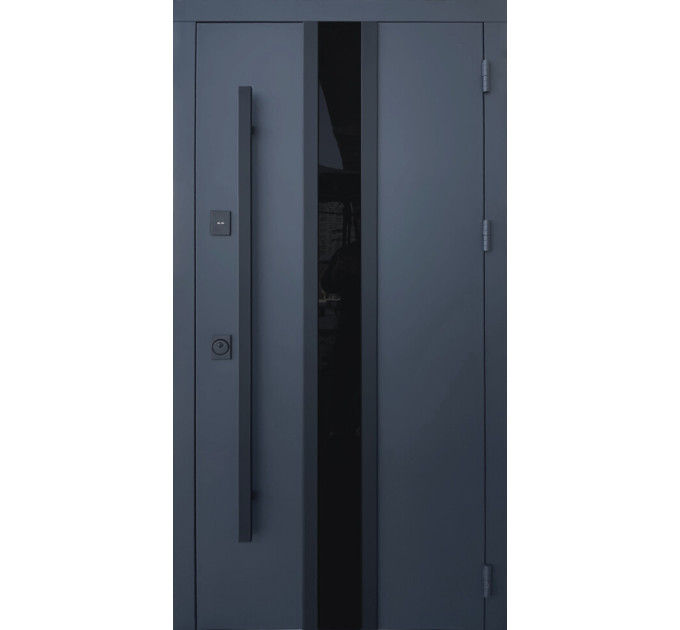 Дверь входная Qdoors Флай 3К ручка DMD антрацит песок/ гладкая белая шагрень