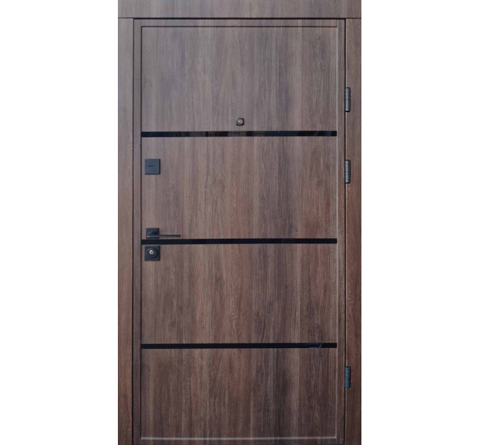 Дверь входная Qdoors Аккорд-АК дуб табак / белое дерево