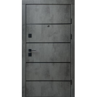 Дверь входная Qdoors Комби-АК оксид темный/бетон снежный