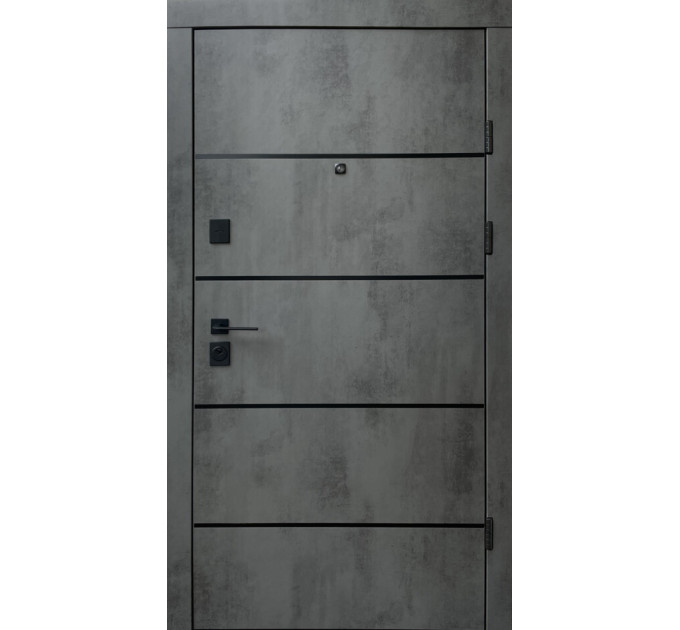 Дверь входная Qdoors Комби-АК оксид темный/бетон снежный