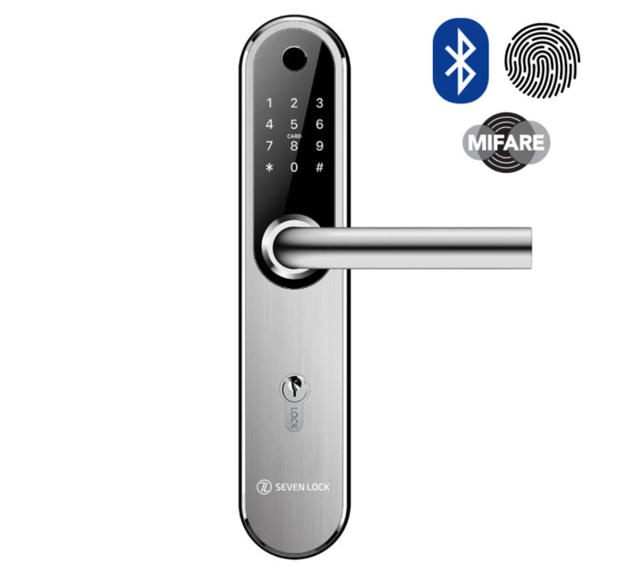 Умный замок SEVEN LOCK SL-7768BF (85мм) silver (Без врезной части)