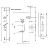 SIBA Замок для металлической двери сувальдный 10052/L 5 кл., 85/60 мм